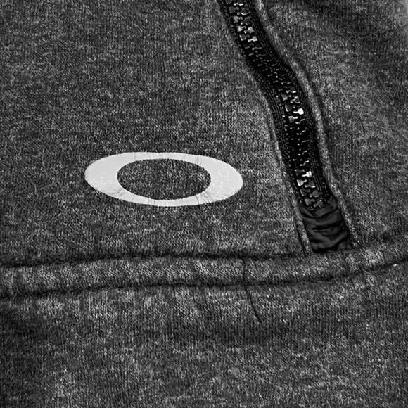 ★ Oakley Y2K Diagonal Zip Up Hooded Fleece Jacket ★ - Picture 3 of 6